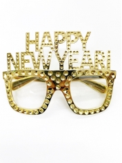 Happy New Year Glasses Gold New